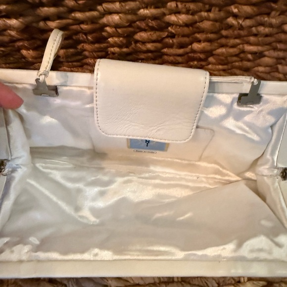 Santi White Beaded Clutch